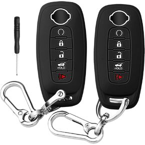 QBUC KEY FOB تغطية NISSAN ، حامي مفتاح CAR FOB 5 أزرار حماية الحالة المتوافقة مع 2023 2024 Pathfinder Rogue Metal Keychain Protectory Key Key Protector (Pink)