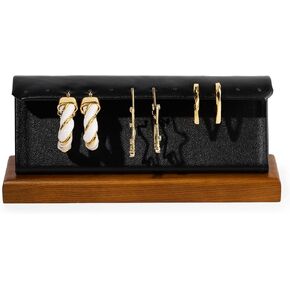 Solid Wood Jewelry Earrings Display Stand Small Jewelry Display for Long Earrings(Beige)