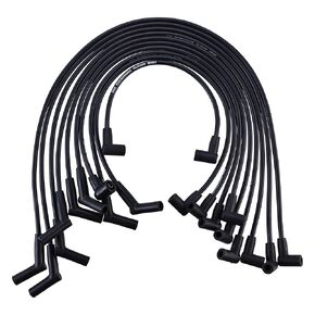 RLP Silicone Spark Plug Wires Set 8.0mm Blue Replacement for SBF Small Block Ford Valve Cover Wires 221 255 260 289 302 351W Fits HEI Distributor Caps with Two Coil Wires