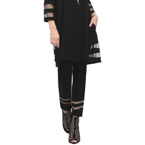 IC Collection Slim Pant w/Stripe Mesh Border - 2536P