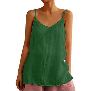 قمم دبابة نسائية الصيف غير الرسمي للأكياس الخامس Camisole Camisole فضفاضة ملائمة معكرونة حزام كامي القمصان