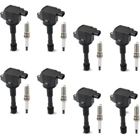JDMON UF627 UF675 8PCS Ignition Coil Pack and Spark Plug Compatible with Honda Insight 2010-2014 Civic 2012-2015 & Acura ILX 2012-2015 Replacement for 30520RBJ003 NGK6619 6619 1.3L 1.5L 1.6L