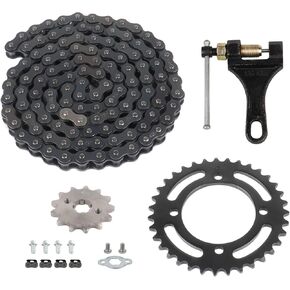 420 120 Links Chain,Rear Drive Sprocket 35T 76mm Front 13T 17mm for Chinese 50 70 90 110 125 ATV Go Kart CRF150, YZ80, SSR, Taotao Coolster Pit Dirt Bike Motorcycle Parts