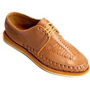 Mexico en la Piel Handmade Men’s Leather Huarache Sandals - Genuine Tan Leather, Closed-Toe, Lace-Up, Breathable, Comfortable, Crepe Sole, Sizes 7-13 US