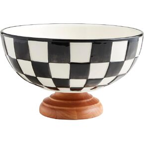 Mud Pie Checkered 7 1/4" x 11" Dia Pedestal Bowl