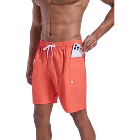QRANSS MEN MAN MAWN 7 بوصة تجاريات السباحة الجافة الجافة الجافة الجيوب الجيوب السباحة بدلة الشاطئ شورتات in Kuwait