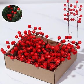 36 Pcs Christmas Tree Decorations,Artificial Red Berry Stems 8.5inch Berry Picks Holly Berries Branches for Christmas Decor Xmas Winter Holiday Home DIY Ornaments