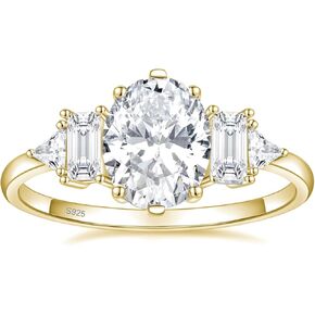 EAMTI 3CT 925 Sterling Silver Wedding Rings for Women Oval Cut Cubic Zirconia Engagement Promise Rings for Her Size 4-10