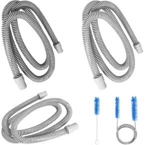 3 PACK 6 Foot Hoses Replacements for CPAP Suppliers, Tubing Replacements Fits for Resmed Airsense 10, 11 and Most of CPAP, APAP Machine/Mask with Cleaning Brush