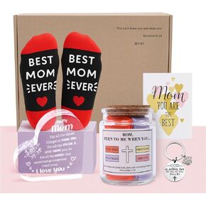 Jnglr Bible Verse Jar for Mom Set, Mother's Day Gifts For Mom, Mom Birthday Present, Faith Inspirational Present for Mom, New Mom Present 5Pcs Inspirational Bible Verse Jar Present Box