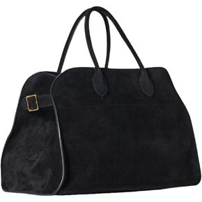 Women's Suede Tote Bag – Large-Capacity Vintage Satchel, Brown Top-Handle Bag for Work and Travel