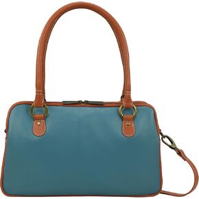 Anna by Anuschka Heritage Collection Women's Genuine Leather Multi -Compartment Satchel - Heritage Turquoise