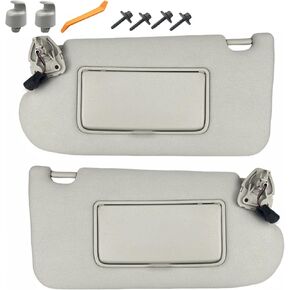 Pair of Left and Right Sun Visors with Holders for Nissan Altima 2013 2014 2015 2016 2017 2018 with Light Sunroof Interior Sunshade Replacement (Gray)