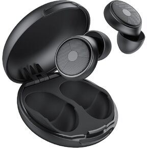 Ear Plugs for Sleeping Noise Cancelling -45dB, Soft and Reusable Silicone Hearing Protection Earplugs with 8 Eartips and Carrying Case, for Sleeping, Concert, Working, Studying, Traveling (Black)