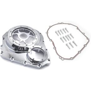 HTTMT- CNC See Through Black&Clear Glass Engine Clutch Cover w/Gasket Compatible with Suzuk 2006-2022 GSX-R 600/750