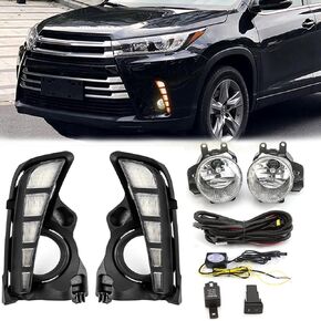 Daytime Running Light for Toyota Highlander 2020-2023 Fog Kit With LED Lamp Bulb Driving Light