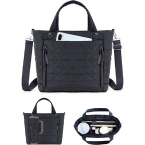 Womens Puffer Tote Bag Compatible with Stanley Cup, Quilted Bags Work College Travel Handbags Gifts for Women