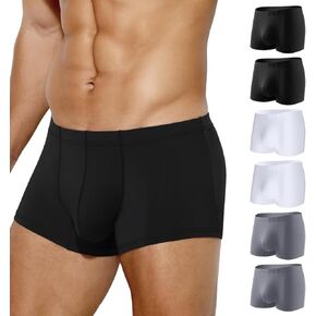 Arjen Kroos Men's Sexy Silky Trunks Underwear Boxer Briefs Multipack,6 Pack(Black/White/Grey)-ak7010,Medium