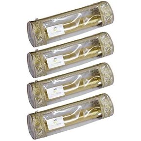 Set of 4 Transparent PVC Single Rod Bangle Storage Pouch | Bangle Box Organizer for Women | Golden