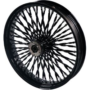 Stainless Steel Fat Spokes 21 Inch Black Front Wheel Dual Disc for Harley Davidson Touring 00-07 Wheels Rims Updating-2135FD-1TW-BBB