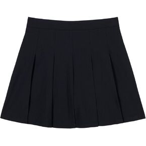 IZOD Girls' Juniors Uniform Pleated Pull-on Scooter Skirt with Undershorts, Performance Material, Cell Phone Pocket
