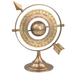 8 "الكرة النحاسية العتيقة مع سهم الشمس السهم | البحرية البحرية Astrolabe نقش النجم الفلكي علامات Globe | منزلي ديكور مركز قطعة قطعة | خمر جمع الهدايا القابلة للتحصيل