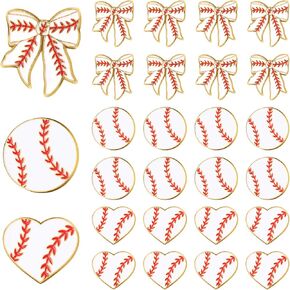 24 Pcs Baseball Sports Enamel Lapel Pin Sports Lapel Brooch Team Enamel Pins for Backpack Hat Decor School Sports Brooch Button Pins for for School Backpack Hat Decor