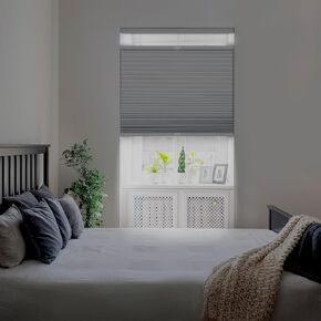Dez Phurnishings cordless 1.5 "Blackout من أعلى إلى أسفل الظل الخلوي إلى أعلى ، 46" W × 36 "H ، سحابة رمادية