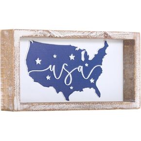 Rustic America the Beautiful Wooden Sign, Patriotic 4th of July Decorations for Home, Fourth of July Table Decorations for Table Shelf Mantel, July 4th Decor for Indoor in Kuwait