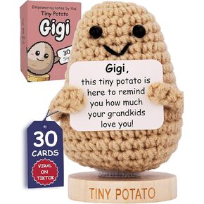 Nana Gifts for Mothers Day - Crochet Positive Potato with 30 Signs for Grandma, Nana Birthday Gift from Grandkids, Granddaughter, Grandson - Best Grandmother Ever Gift Idea