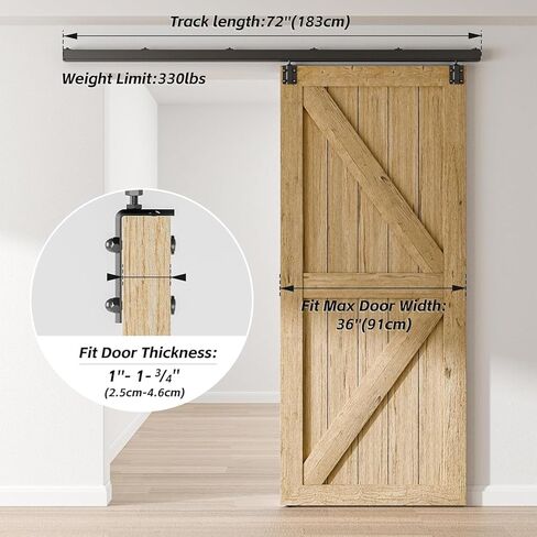 6FT/72 ''صندوق السكك الحديدية انزلاق باب الحظيرة مجموعة أدوات سبائك الألومنيوم جدار جبل ، على نحو سلس وثقيل لباب واحد in Kuwait