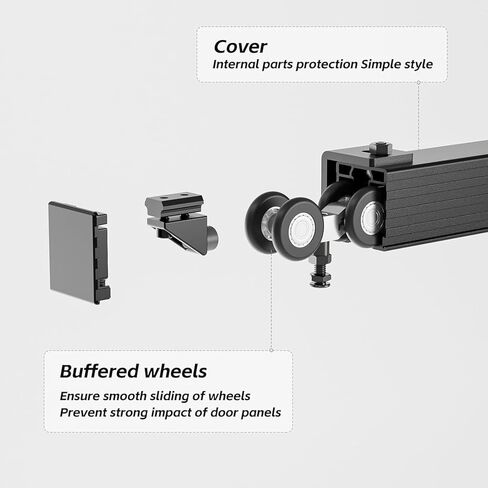 6FT/72 ''صندوق السكك الحديدية انزلاق باب الحظيرة مجموعة أدوات سبائك الألومنيوم جدار جبل ، على نحو سلس وثقيل لباب واحد in Kuwait