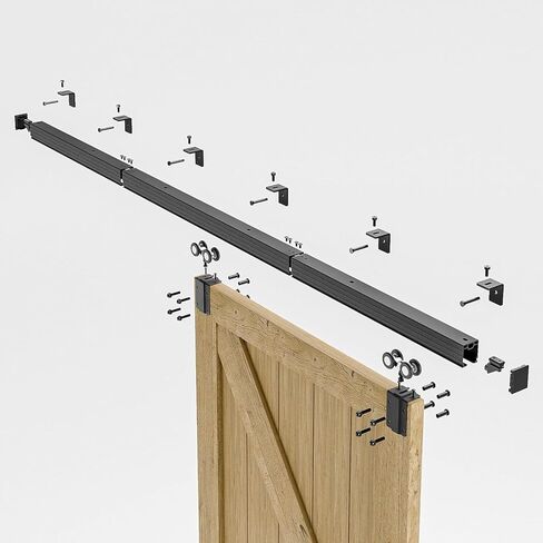 6FT/72 ''صندوق السكك الحديدية انزلاق باب الحظيرة مجموعة أدوات سبائك الألومنيوم جدار جبل ، على نحو سلس وثقيل لباب واحد in Kuwait
