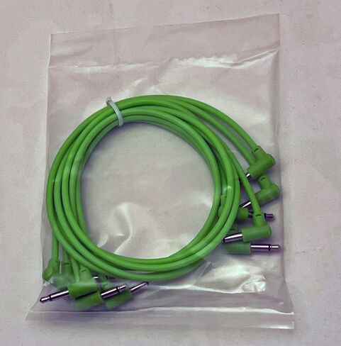 Luigis Modular M-PAR Right Angled Eurorack Patch Cables - Package of 5 Green Cables, 8" (20 cm) in Saudi Arabia