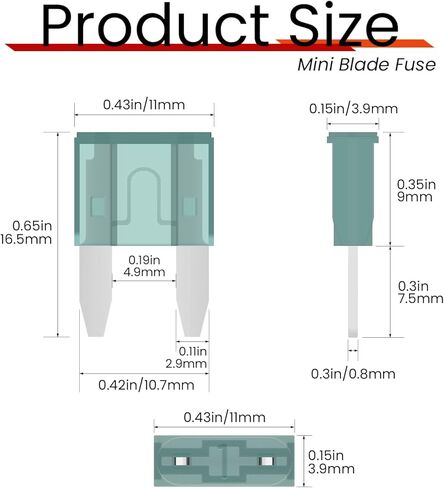 (60Pcs) 10 Amp Mini Car Fuses, 10A Automotive Fuses, Blade Fuse for Car/RV/Truck/SUV/Motorcycle/Boat in Kuwait