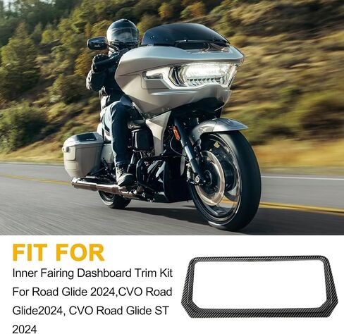 PSLER Inner Fairing Dashboard Trim Kit for Road Glide 2024,Fiber Stereo Speedometer Gauge Trim Cover for Road Glide CVO Road Glide ST 2024(Carbon) in Kuwait
