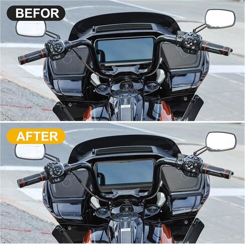PSLER Inner Fairing Dashboard Trim Kit for Road Glide 2024,Fiber Stereo Speedometer Gauge Trim Cover for Road Glide CVO Road Glide ST 2024(Carbon) in Kuwait