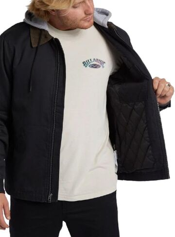 Billabong Men's Barlow Hooded Workwear Style Zip Jacket in Kuwait