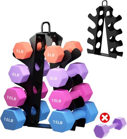 Weight Rack for Dumbbells(Dumbbells not included), EXBTOKA Compact A-Frame Dumbbell Rack Stand Only, Dumbbell Rack with Handle, for Home Gym Workout in Kuwait