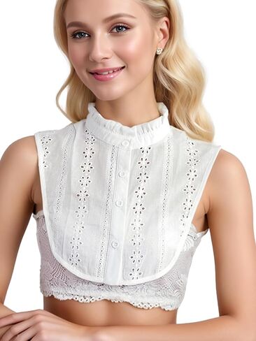 Jacquard Pure Cotton Fake Collar Comfortable and Breathable Hollow Out Dickey Collar Collar for Women & Girls in Kuwait
