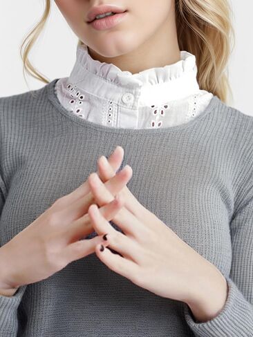 Jacquard Pure Cotton Fake Collar Comfortable and Breathable Hollow Out Dickey Collar Collar for Women & Girls in Kuwait