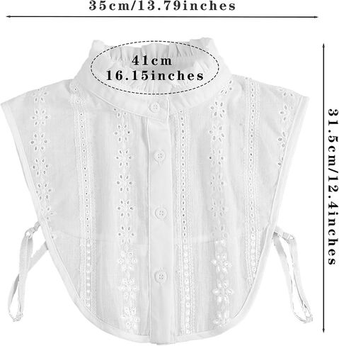Jacquard Pure Cotton Fake Collar Comfortable and Breathable Hollow Out Dickey Collar Collar for Women & Girls in Kuwait