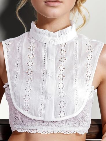 Jacquard Pure Cotton Fake Collar Comfortable and Breathable Hollow Out Dickey Collar Collar for Women & Girls in Kuwait