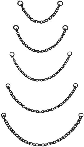 5PCS Nose Chain Stainless Steel Black Nose Ring Chain Piercing Across Nose Cross Heart Double Nose Nostril Jewelry for Women Men in Kuwait