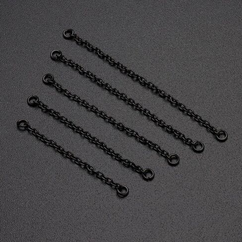 5PCS Nose Chain Stainless Steel Black Nose Ring Chain Piercing Across Nose Cross Heart Double Nose Nostril Jewelry for Women Men in Kuwait