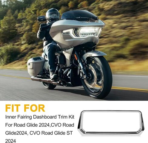 PSLER Inner Fairing Dashboard Trim Kit for Road Glide 2024,Fiber Stereo Speedometer Gauge Trim Cover for Road Glide CVO Road Glide ST 2024(Carbon) in Kuwait