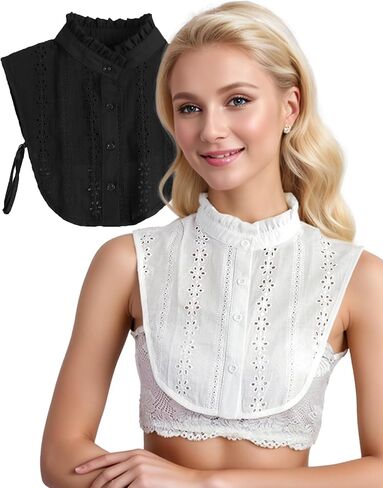 Jacquard Pure Cotton Fake Collar Comfortable and Breathable Hollow Out Dickey Collar Collar for Women & Girls in Kuwait