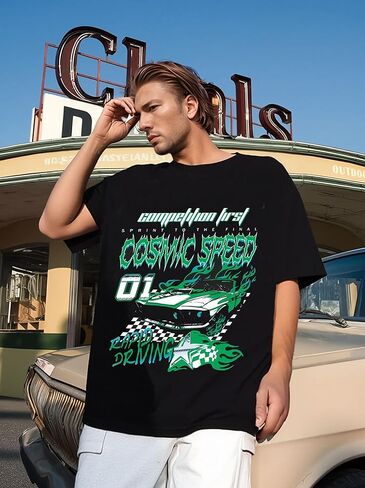 القمصان ذات الرسوم الرسومية الضخمة الرجال خمر y2k قمصان طباعة الشوارع للجنسين هاراجوكو تي شيرت in Kuwait