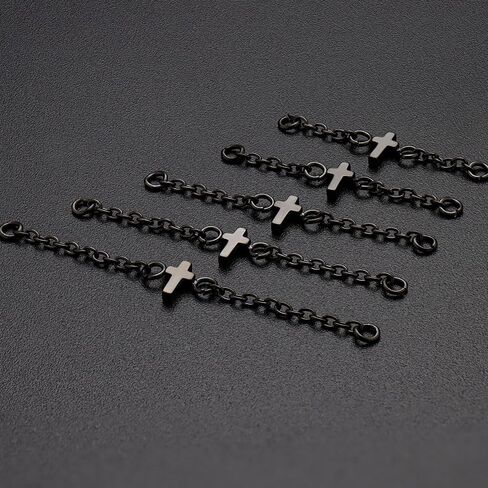 5PCS Nose Chain Stainless Steel Black Nose Ring Chain Piercing Across Nose Cross Heart Double Nose Nostril Jewelry for Women Men in Kuwait