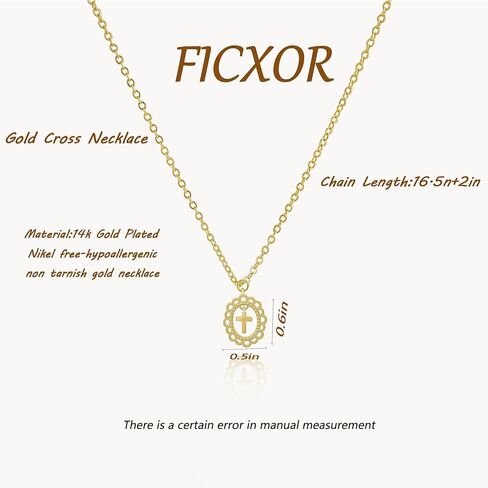 Cross Necklace for Women,14k Dainty Gold Plated Cross Necklaces Simple Cross Pendant Necklaces for Women Trendy Small Gold Cross Charm Necklace Cute Choker Necklace for Women Gold Jewelry Gifts in Kuwait